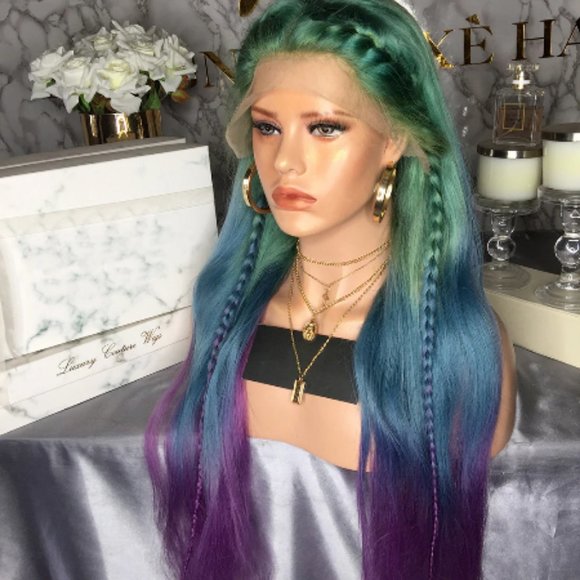 100% Human Hair Lace Front Wig "Mermaid" 22" inch - Picture 2 of 5